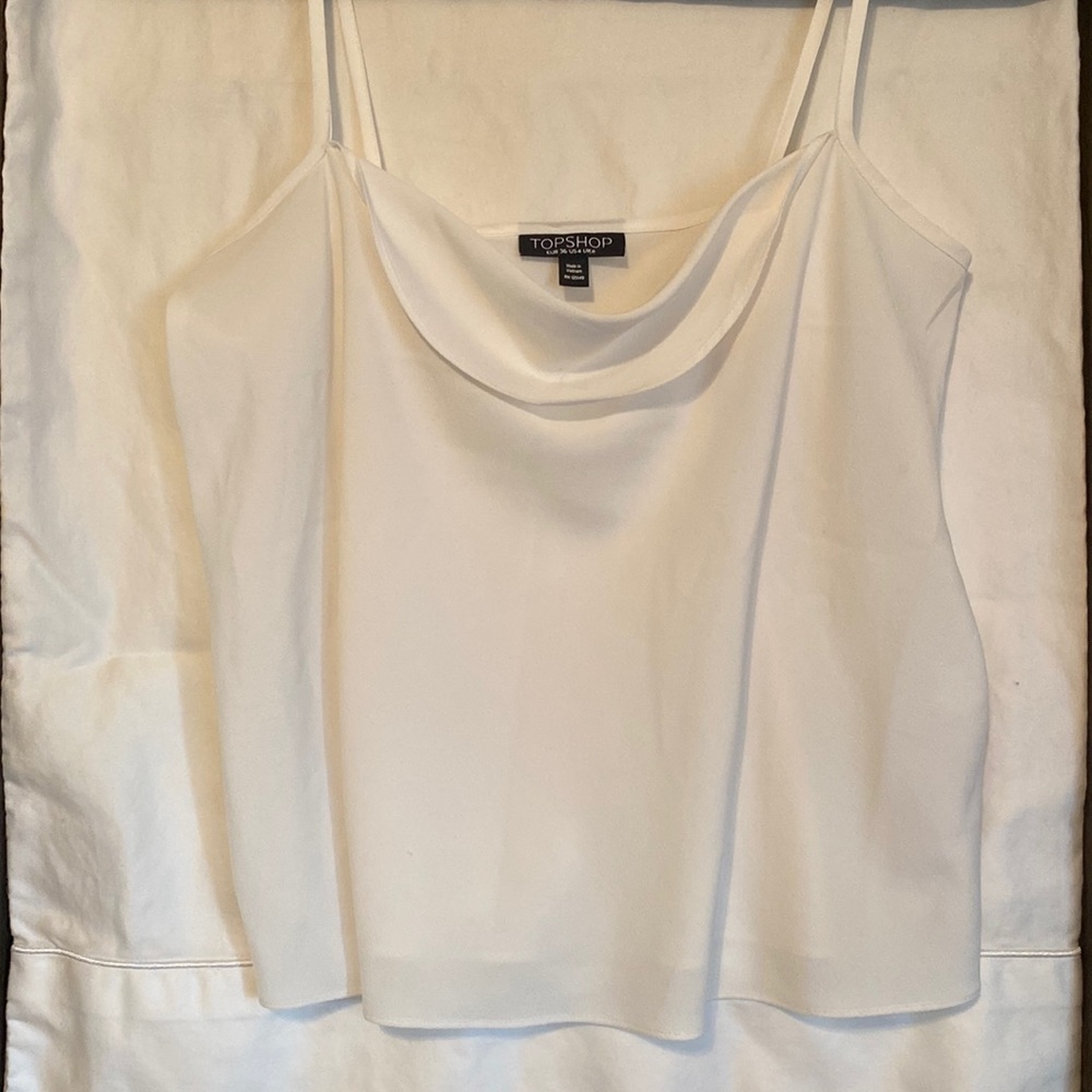 Top Shop white flowy tank.